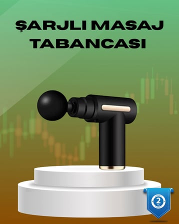 Mey İthalat® 6 Kademeli Kas Masaj Tabancası 4 Başlıklı Güçlü Sessiz Sporcu Masaj Cihazı Şarjlı
