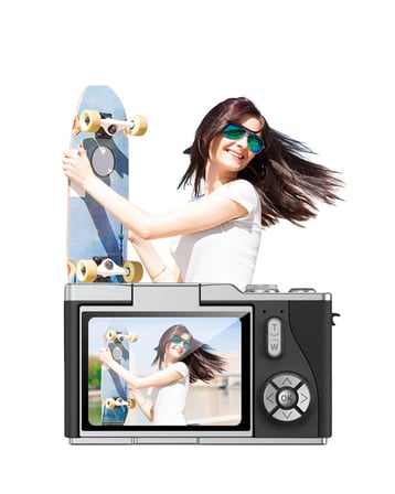 48 MP Kompakt Dijital Kamera 4K Video 8X Zoom ve Flip Ekran Selfie Vlog Uyumlu