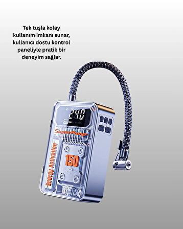 CEYLAN ADAM Hızlı Şişirme Güçlü Motorlu 150 PSI Araba Lastik Pompası