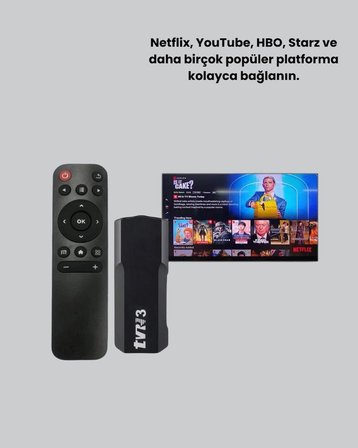 Mey İthalat® 4K Ultra HD Android TV Stick – Tak Çalıştır Akıllı TV Cihazı
