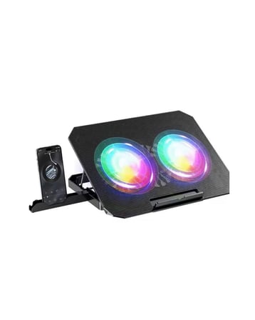 Notebook Soğutucu Stand RGB Aydınlatmalı İki Fanlı Laptop Altlığı