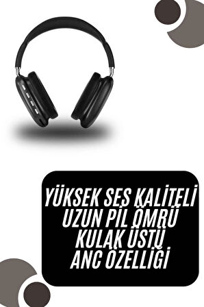 CEYLAN ADAM Kulak Üstü Kablosuz Bluetooth Kulaklık Yumuşak Süngerli SD Kart Girişli