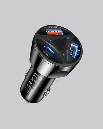 Mey İthalat® 55W Hızlı Araç Şarj Cihazı Quick Charge 3.0 ve PD Destekli