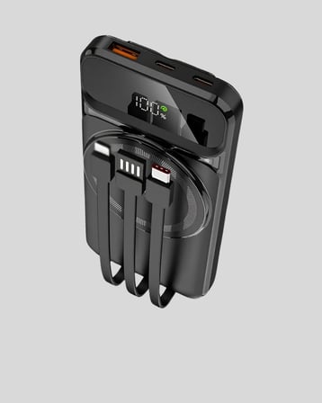 Mey İthalat 15W Kablosuz Hızlı Şarjlı 10000 mAh Powerbank – Taşınabilir, LED Göstergeli