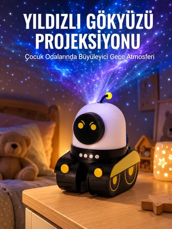 Mey İthalat Bluetooth Bağlantılı Yüksek Çözünürlüklü Galaksi Projektör Yeni Nesil