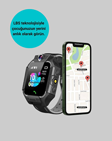 CEYLAN ADAM S10 Siyah Akıllı Çocuk Saati Konum Takip ve Güvenlik Özellikli