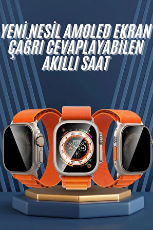 CEYLAN ADAM Ultra Max Kordon Kilitli Akıllı Saat Amoled Ekran Titreşimli Çağrı Cevaplayabilen