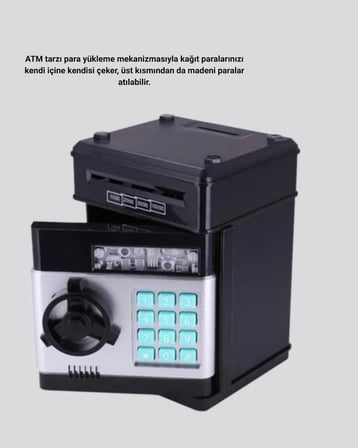 Mey İthalat® Para Kasası Görünümlü Elektronik Şifreli Kumbara