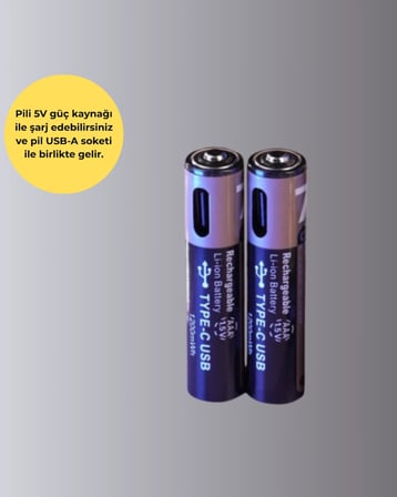 Mey İthalat® AAA Boyutunda USB Şarjlı Pil – Kompakt Tasarım, Geniş Uyumluluk