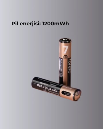 Mey İthalat® AAA Boyutunda USB Şarjlı Pil – Kompakt Tasarım, Geniş Uyumluluk