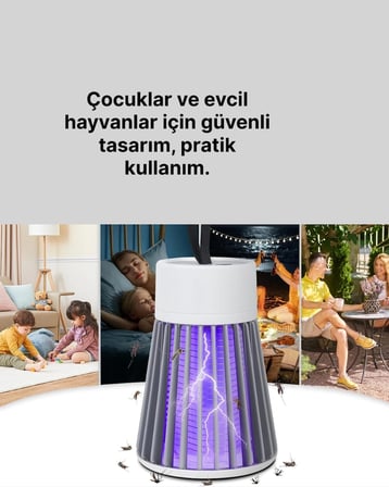 Mey İthalat Kamp ve Bahçe İçin Şarjlı Böcek Kovucu Lamba