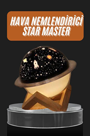 CEYLAN ADAM Aromaterapi Hava Nemlendirici Gece Lambası Uzay Model Satürn Oda Kokusu