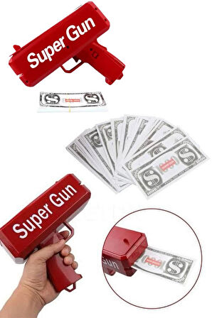 CEYLAN ADAM Para Dolar Atma Makinası Super Money Gun Para Saçma Fırlatma Tabancası