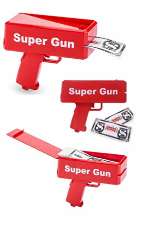 CEYLAN ADAM Para Dolar Saçma Para Atma Tabancası Otomatik Kırmızı Oyuncak