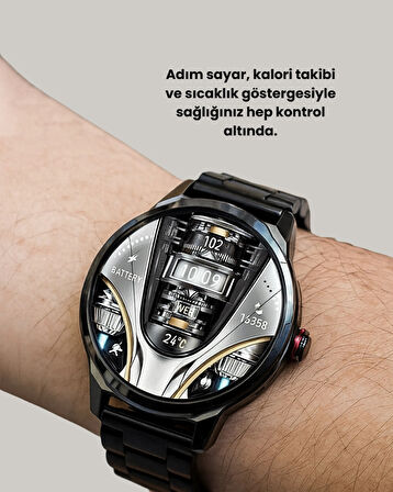 CEYLAN ADAM Şık Metal Kasa ve Değiştirilebilir Kordonlarla SW80 Smartwatch