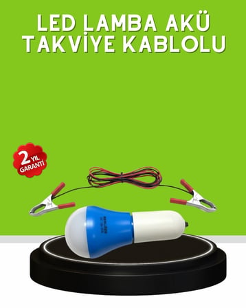 Mey İthalat® 12V LED Ampul Anahtarlı Kablolu Pratik Aydınlatma