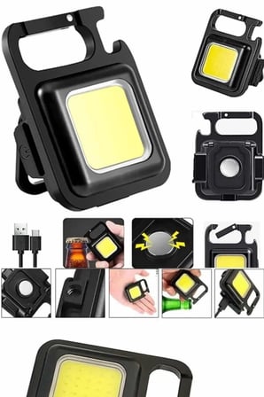 Mey İthalat® Işıldak USB Şarjlı Cep El Feneri Taşınabilir Mini Led Işık Çok Fonksiyonlu
