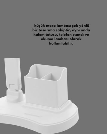 Mey İthalat Kısılabilir LED Masa Lambası – Kalemlik, Telefon Standı ve Okuma Işığı Bir Arada Yeni Nesil