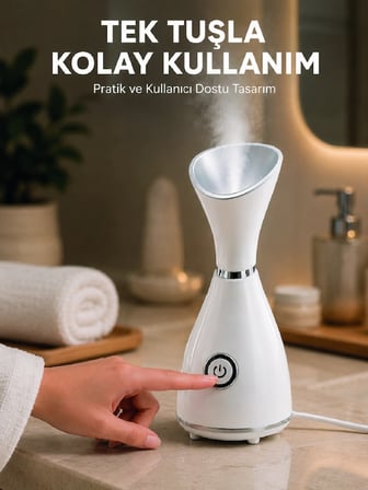 Mey İthalat® Yüz Buhar Cihazı 80 ML Su Hazneli Nano İyonik