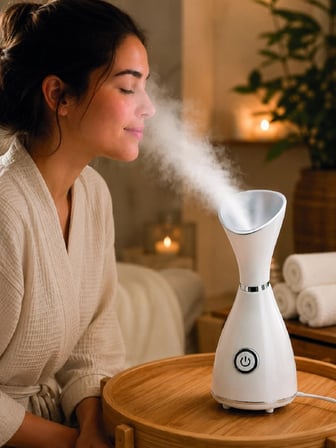 Mey İthalat® Yüz Buhar Cihazı 80 ML Su Hazneli Nano İyonik