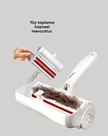 CEYLAN ADAM Elektriksiz Hazneli Tüy Temizleyici – Kedi Köpek Tüy Toplama Rulosu