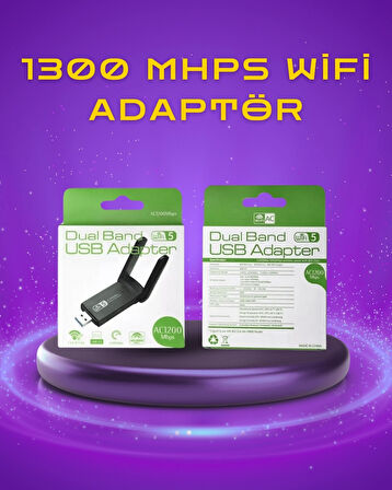 CEYLAN ADAM Yüksek Hızlı 1200 Mbps Çift Bant USB WiFi Adaptör – Güçlü Sinyal, Geniş Uyumluluk