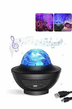 CEYLAN ADAM Masa ve Gece Lambası Renkli Projektör Işıklı Disko Topu Bluetooth Hoparlör