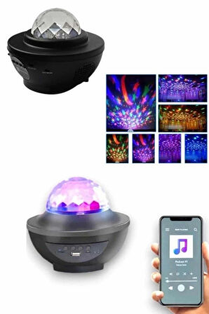 CEYLAN ADAM Masa ve Gece Lambası Renkli Projektör Işıklı Disko Topu Bluetooth Hoparlör
