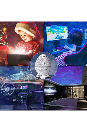 CEYLAN ADAM Bluetooth Hoparlör Dinozor Yumurtası Gece Masa Lambası Projektör