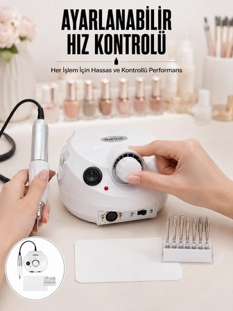 Mey İthalat® Düşük Gürültülü Tırnak Matkap Seti Salon ve Ev Kullanımı Yeni Nesil