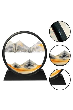 Mey İthalat® 3D LED Işıklı Kum Saati Gece Lambası Hareketli Sulu Kum Saati Orta Boy