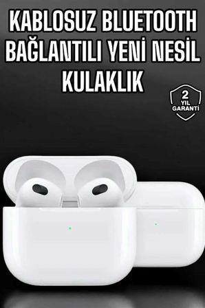 Mey İthalat Bluetooth Kulaklık 3.Nesil Kablosuz Uzun Pil Ömrü Dokunmatik Kontrol Yeni Nesil