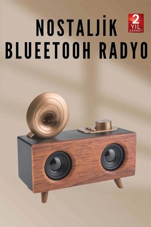 Mey İthalat Nostaljik Radyo Bluetooth Bağlantılı Şarjlı Yüksek Ses Kaliteli Yeni Nesil