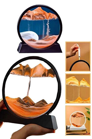 CEYLAN ADAM Kum Saati Yuvarlak Şık Kum Tablosu Dekoratif Kum Sulu Kum Saati