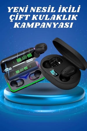 İkili Bluetooth Kulaklık Dijital Göstergeli Uzun Pil Ömrü Yüksek Ses Kaliteli