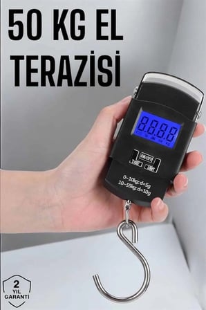 Mey İthalat® 50 Kg El Kantarı Ağırlık Ölçer Dijital Ekranlı Kancalı Portatif