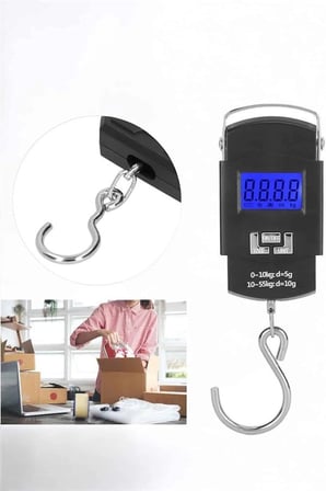 Mey İthalat® 50 Kg El Kantarı Ağırlık Ölçer Dijital Ekranlı Kancalı Portatif