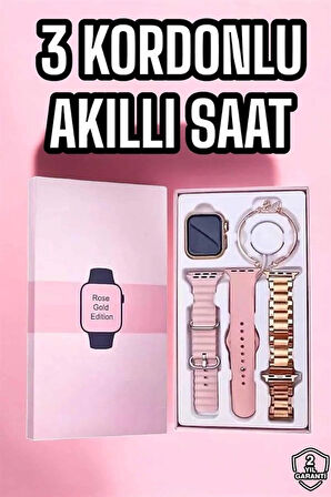 CEYLAN ADAM Akıllı Saat Amoled Ekran 3 Kordonlu Aksesuar Hediyeli Sesli Görüşme