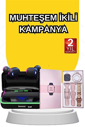 CEYLAN ADAM Kadınlara Özel Bileklik Hediyeli Akıllı Saat ve Dijital Göstergeli ANC Özellikli Bluetooth Kulaklık