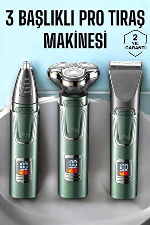 CEYLAN ADAM 3 Başlıklı Profesyonel Saç ve Sakal Bakım Seti Vücut, Burun ve Kulak Tüy Alma