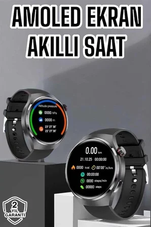 Mey İthalat® Akıllı Saat Bluetooth Bağlantılı Amoled Ekran Uyku ve Sağlık Takibi Yeni Nesil