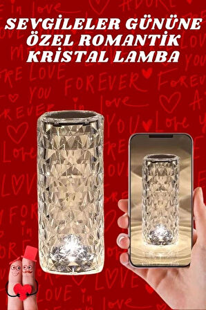 CEYLAN ADAM Sevgililer Günü İçin Hediye Kristal Lamba Sevgiliye Hediye USB Şarjlı Gece Lambası