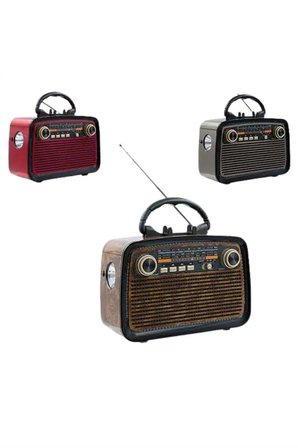 Mey İthalat Eskitme Nostalji Tasarımlı Bluetoothlu Nostalji Radyo Ahşap Nostaljik Görünümlü