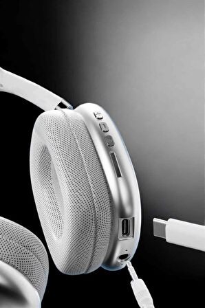 CEYLAN ADAM P9 Air Max Kablosuz 5.0 Mikrofonlu Bluetooth Kulaklık Beyaz Yüksek Ses Kaliteli