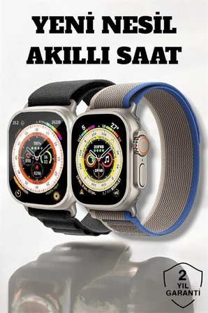 Mey İthalat® 49MM Ekranlı, Kan Basıncı ve Adımsayar Özellikli Bluetooth Akıllı Saat