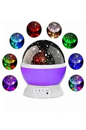 CEYLAN ADAM Yıldız Görünümlü Gece Lambası Renkli Masa Lambası Gökyüzü Projeksiyon