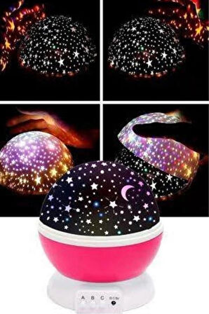 CEYLAN ADAM Yıldızlı Gece Lambası Mor Projeksiyon Görünümlü Masa Lambası Renk Değiştirebilen