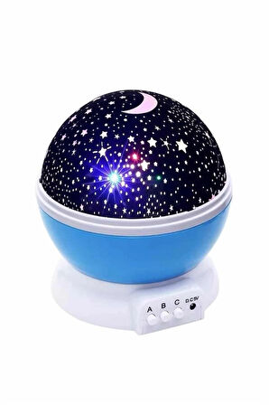 CEYLAN ADAM Renkli Yıldızlı Gökyüzü Projeksiyon Gece Lambası Pilli ve USB Kablolu
