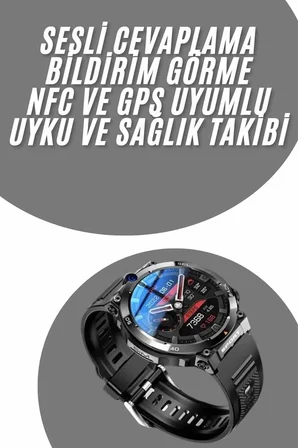 Mey İthalat® Akıllı Saat Yeni Model Sesli Asistan Bildirim Görme Bluetooth Bağlantılı Müzik Dinleme