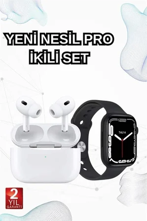 Mey İthalat® 2025 Model Akıllı Saat ve Yeni Nesil Pro Bluetooth Kulaklık TWS Yüksek Ses Kaliteli